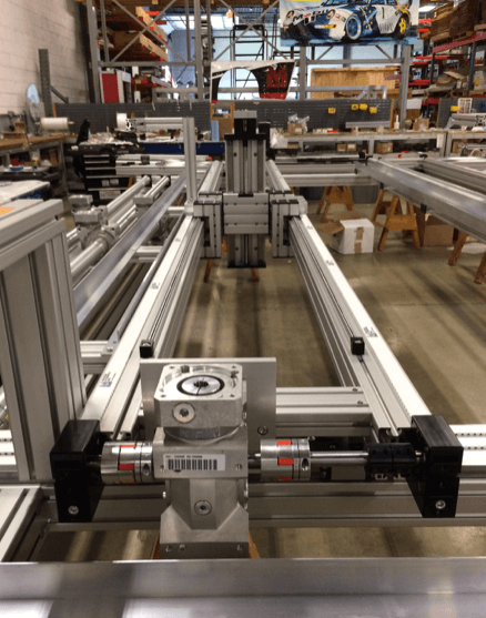 MGS-UC2 Y axis gantry with MSA-DRT dual rail screw table Z axis